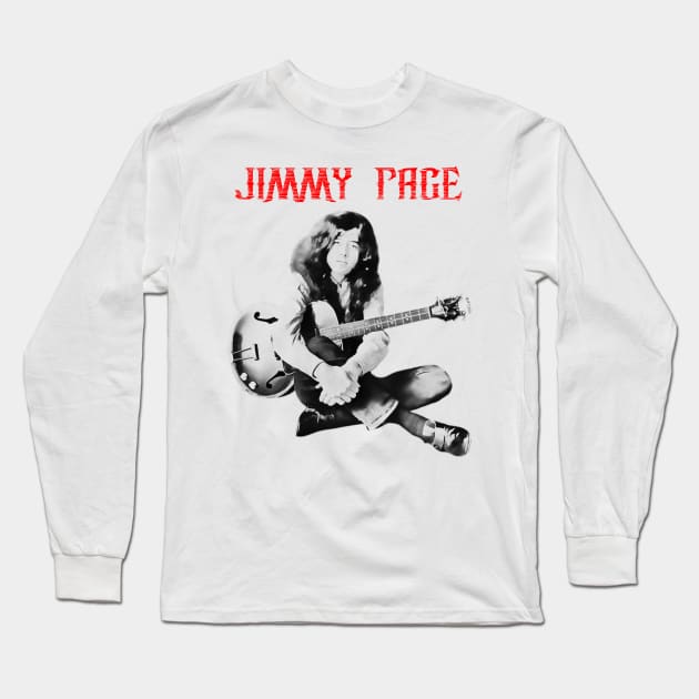 jimmy page visual art Long Sleeve T-Shirt by DOGGIES ART VISUAL